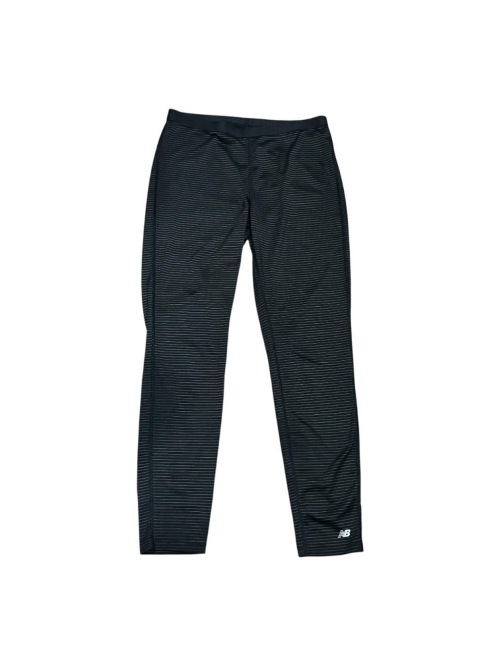 New Balance Pants Womens Large Black Striped Ankle Leggings Running Yoga Gym